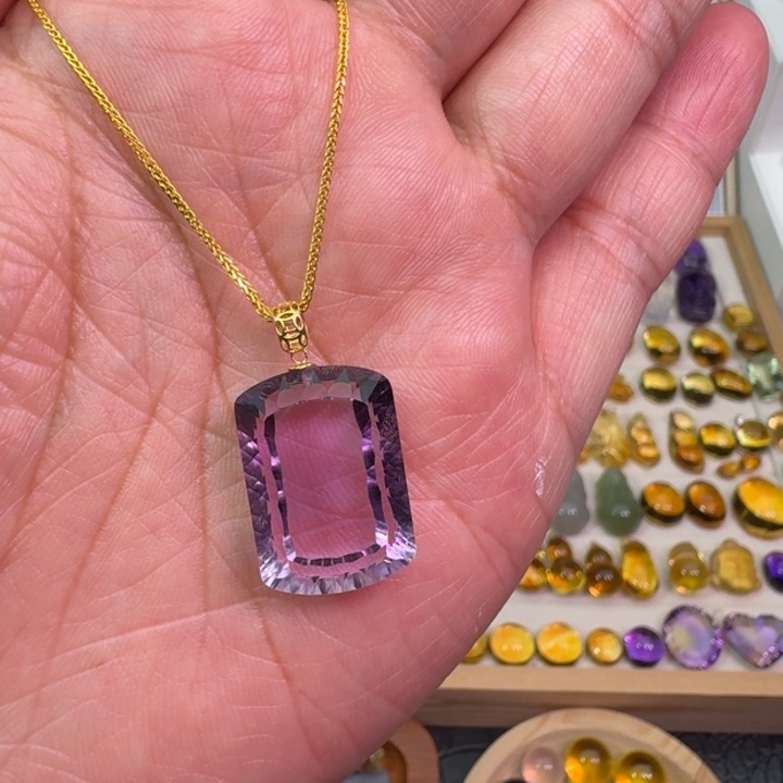 紫晶颈饰18K金镶嵌?***?吊坠