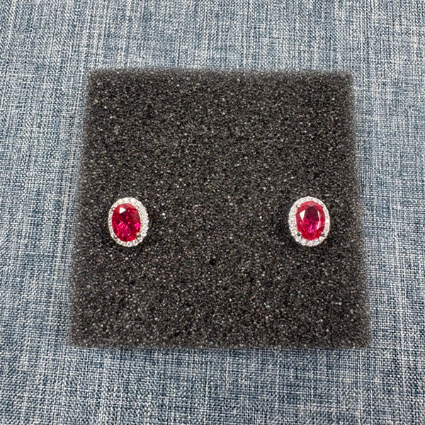 培育红宝石梦幻-典藏高奢名订 大气经典 培育红宝石耳钉998