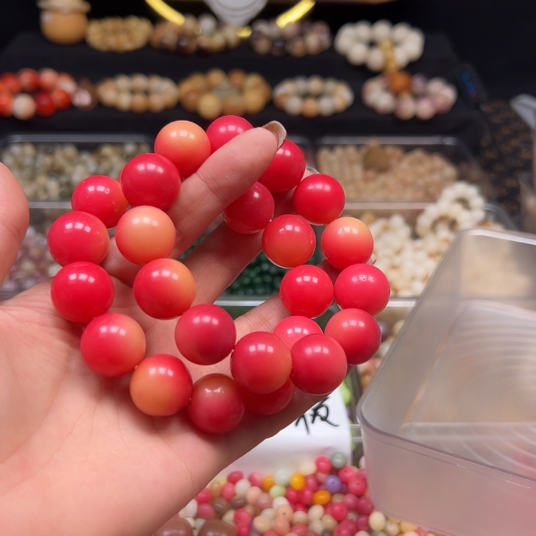 时***浅手串菩提根/象牙果微瑕2条