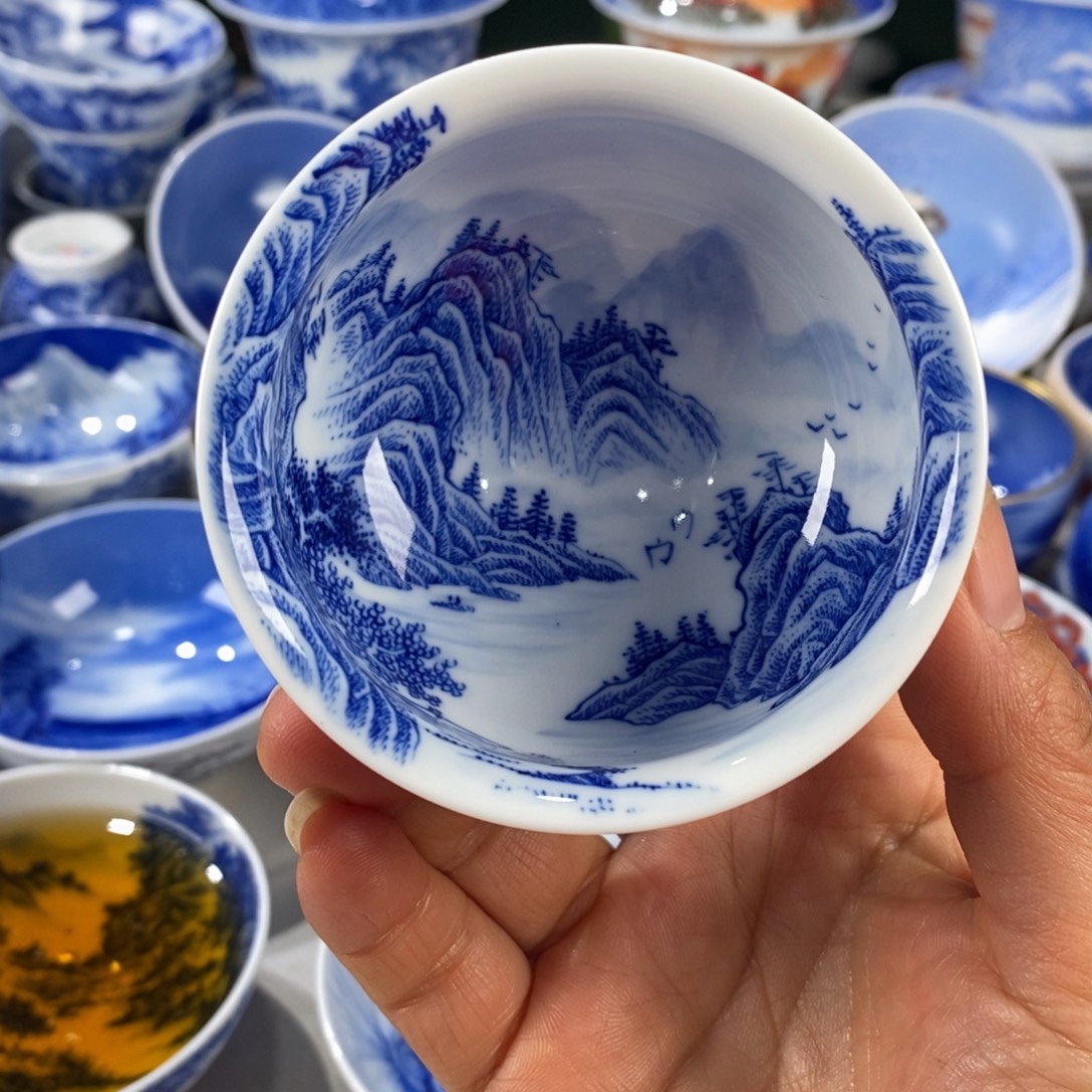 青花山水主人杯杯