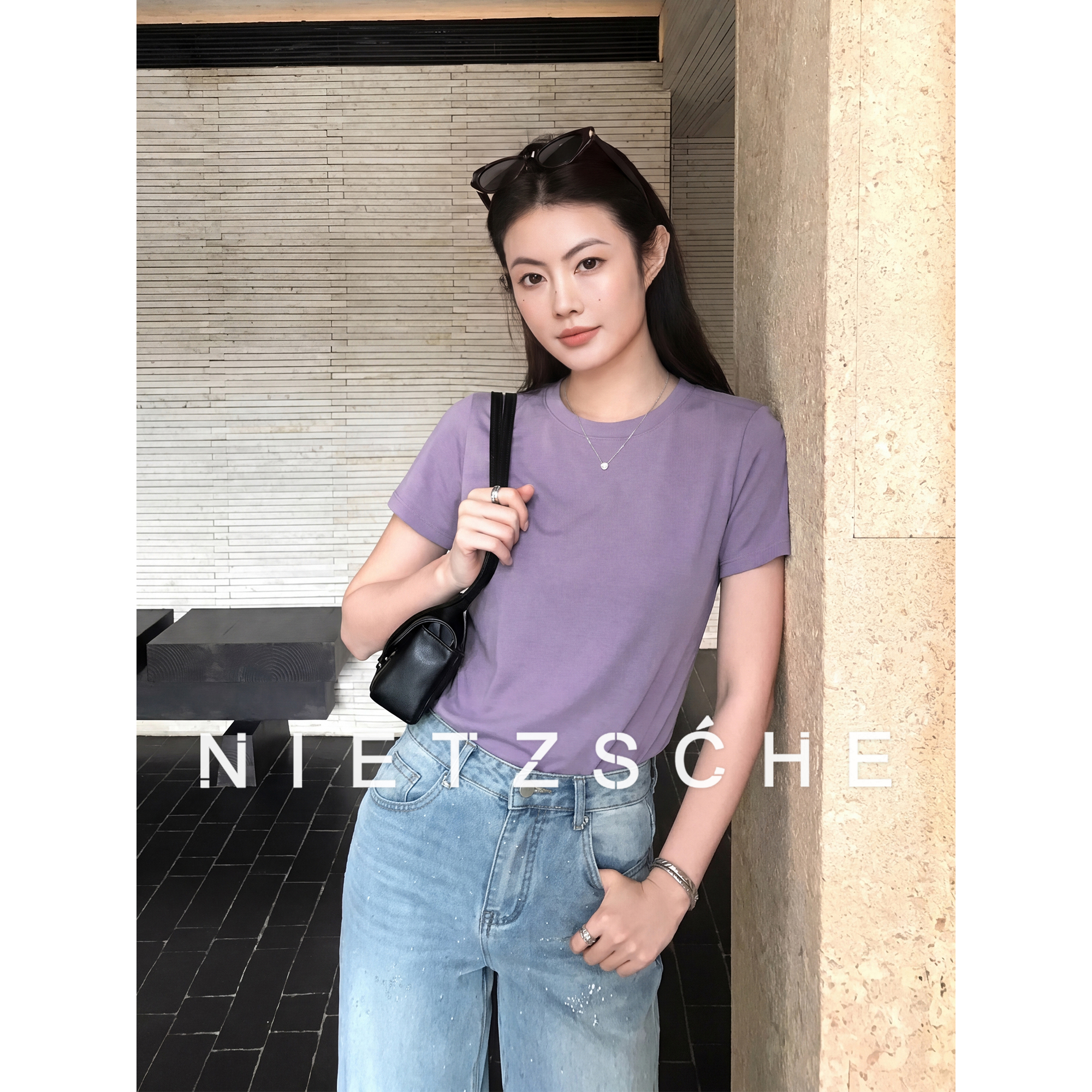 尼采 官方直营｜地平线T｜莫代尔x长绒棉 基础百搭显瘦舒适T恤71515