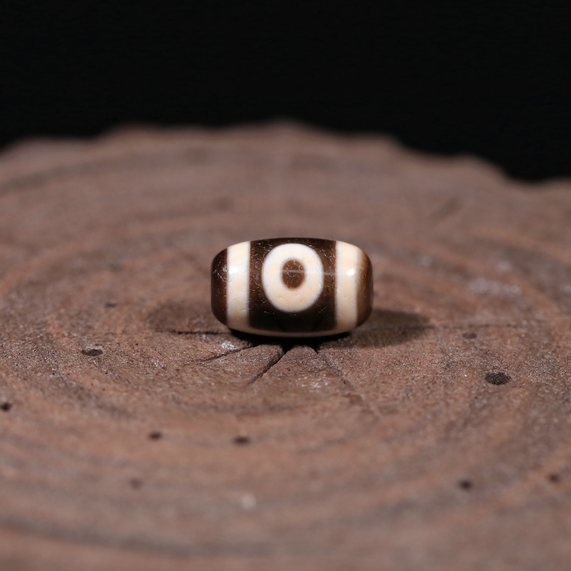 行运任晓攀地门二眼桶珠小配珠玛瑙天珠锁骨台湾天珠手工精品128