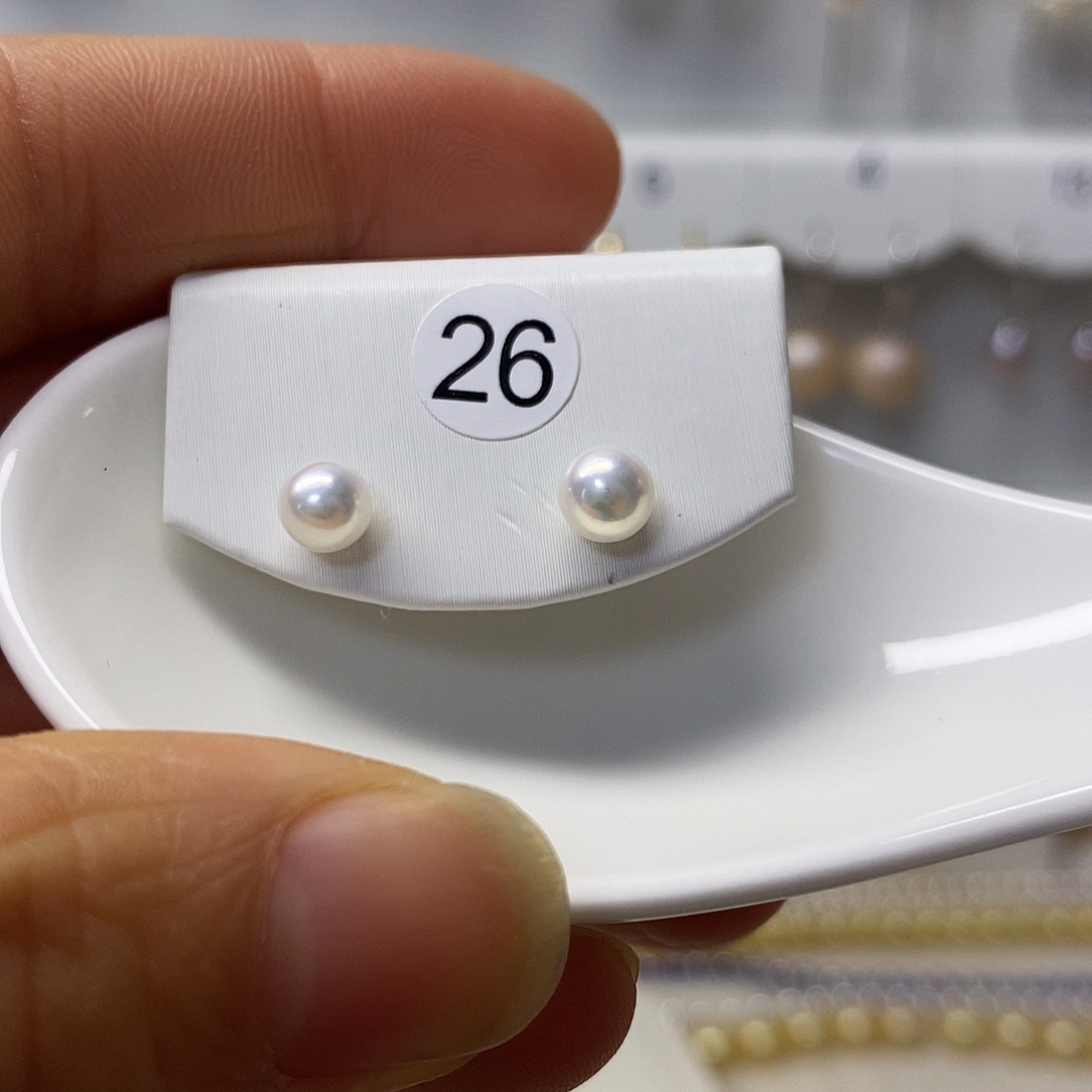 银S925镶嵌耳饰淡水珍珠