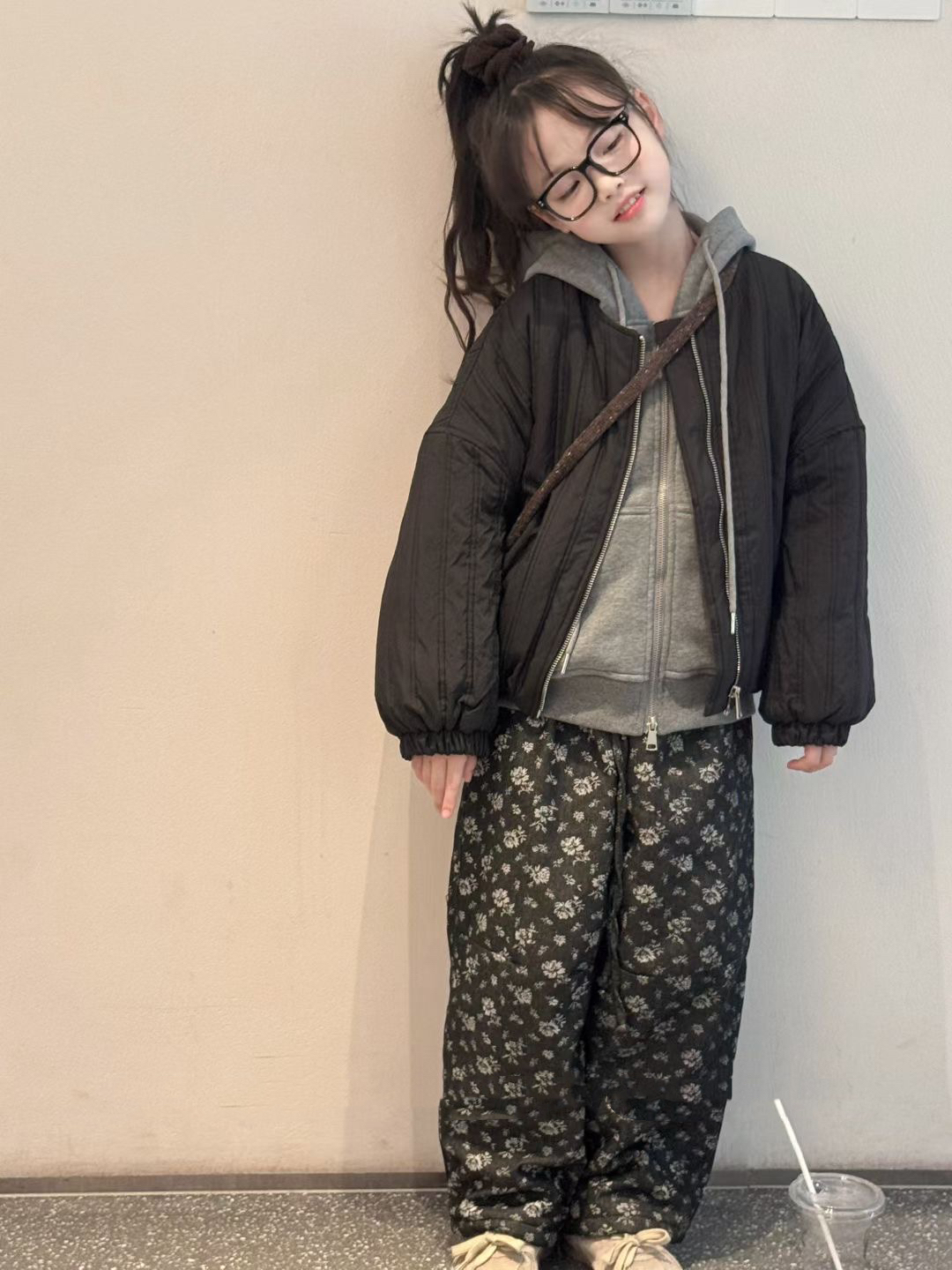 女童秋冬外套2025新款儿童时尚百搭夹棉棉服上衣中大童小棉衣