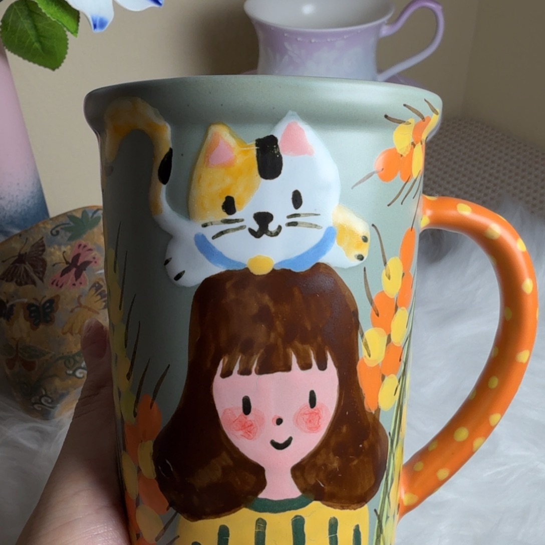 摆件陶瓷一沐老师马克杯