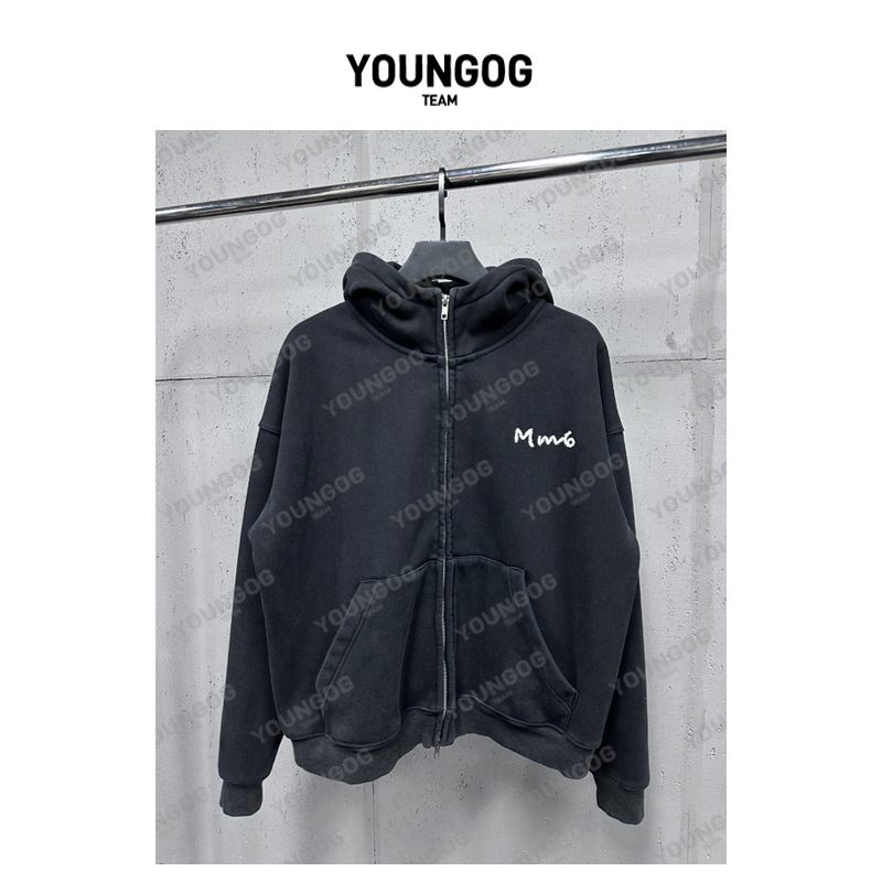 YOG【马拉MM6毛巾绣做旧外套】660克潮牌秋冬街头美式复古男女加厚