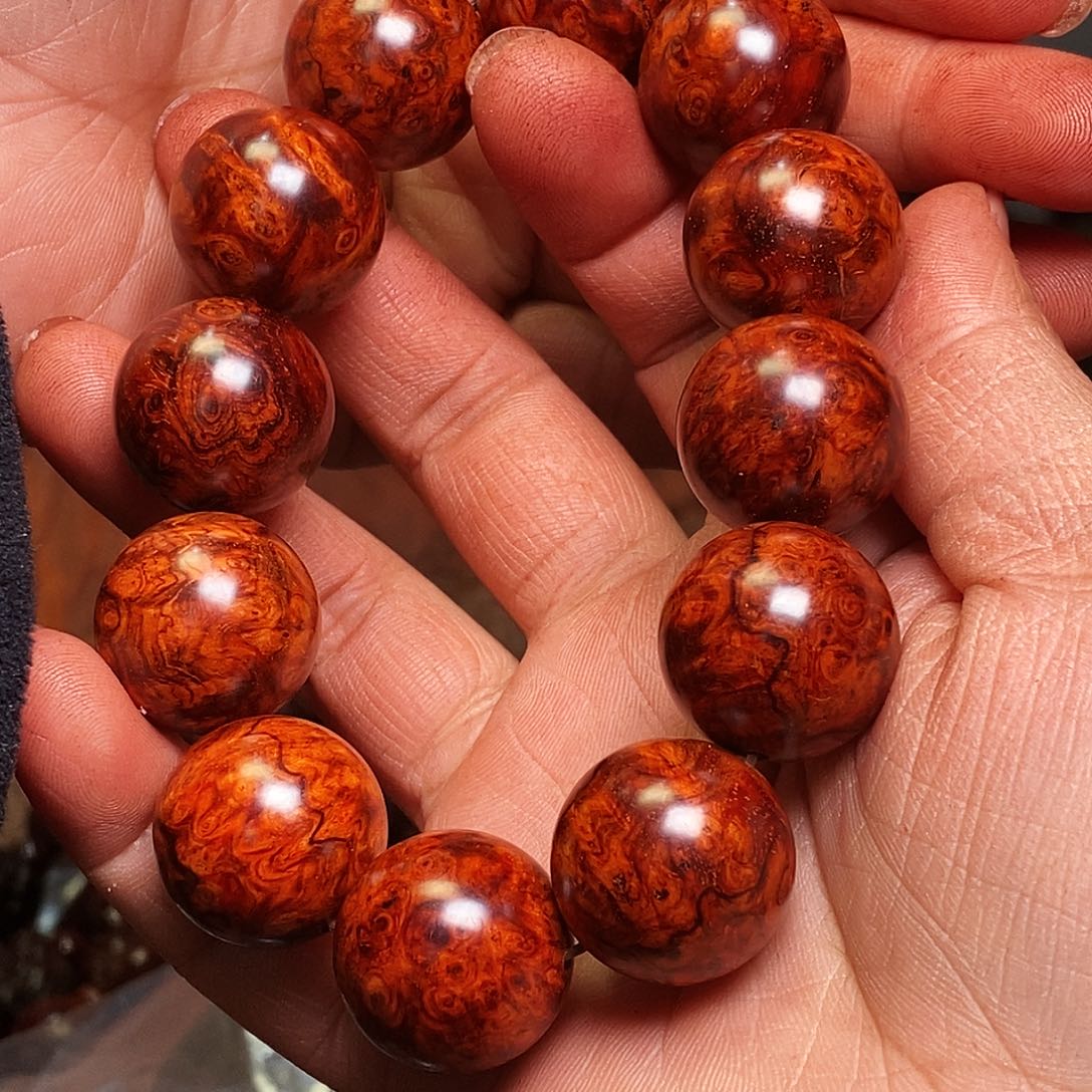 檀香紫檀（小叶紫檀）手串满瘤疤2.0/58克