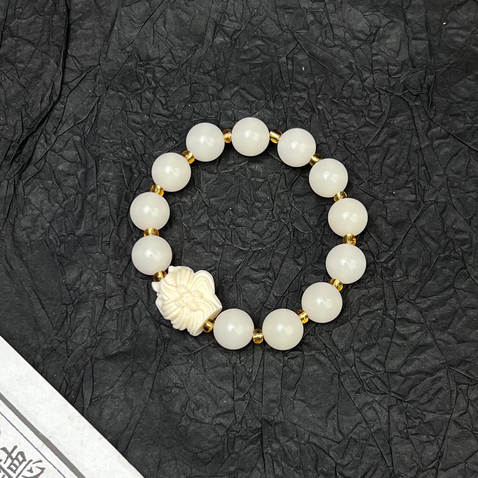 S0113 白玉菩提狐狸单圈手串 无礼盒