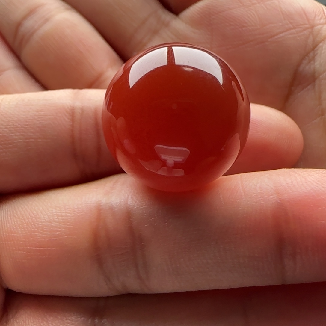 南红玛瑙未镶嵌圆珠19.6马牙