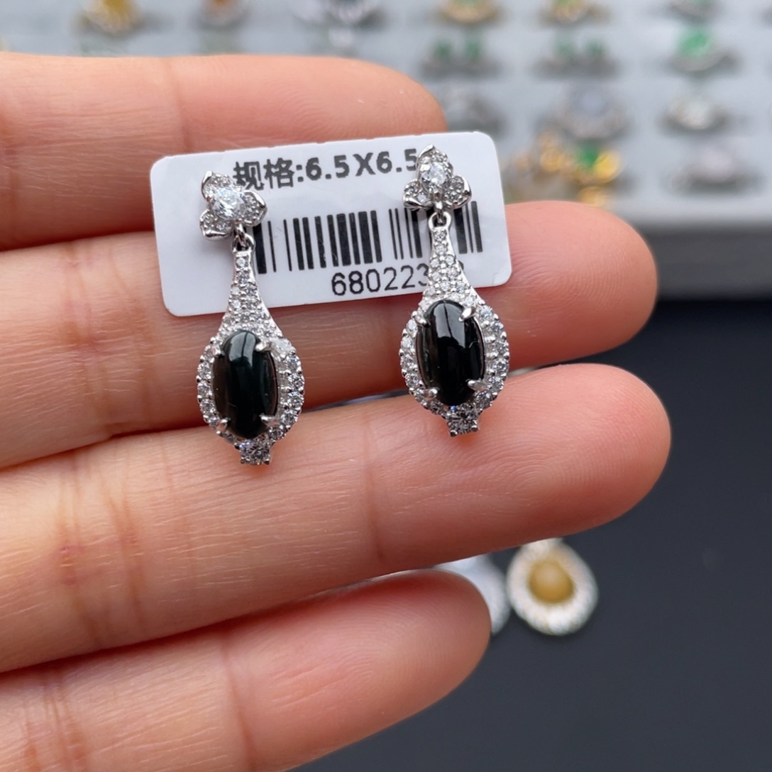 翡翠银S925镶嵌吊坠(不含链)