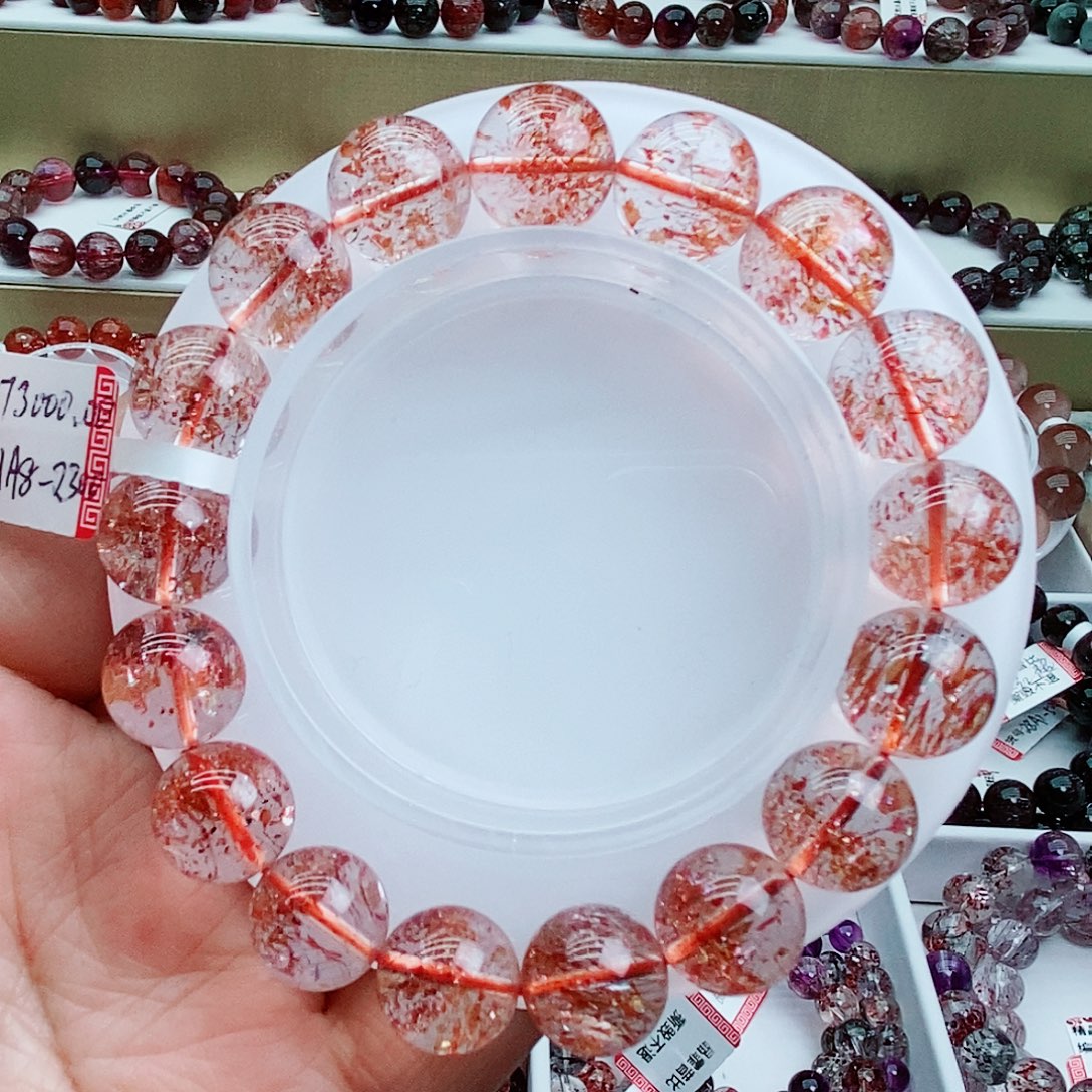 手串水晶未镶嵌芬达色草莓