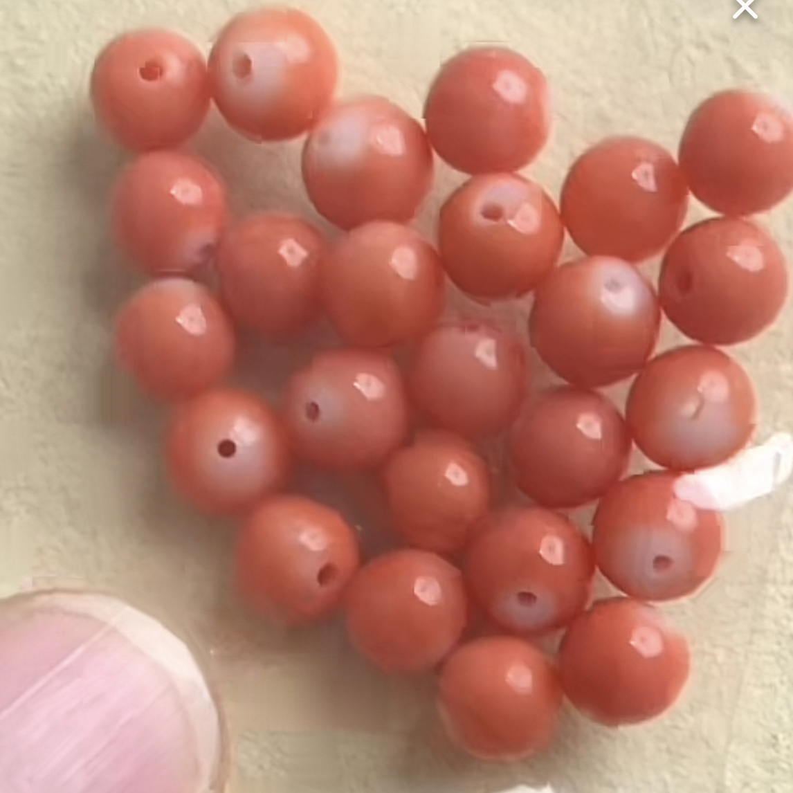 momo珊瑚圆珠一颗-多样性发货