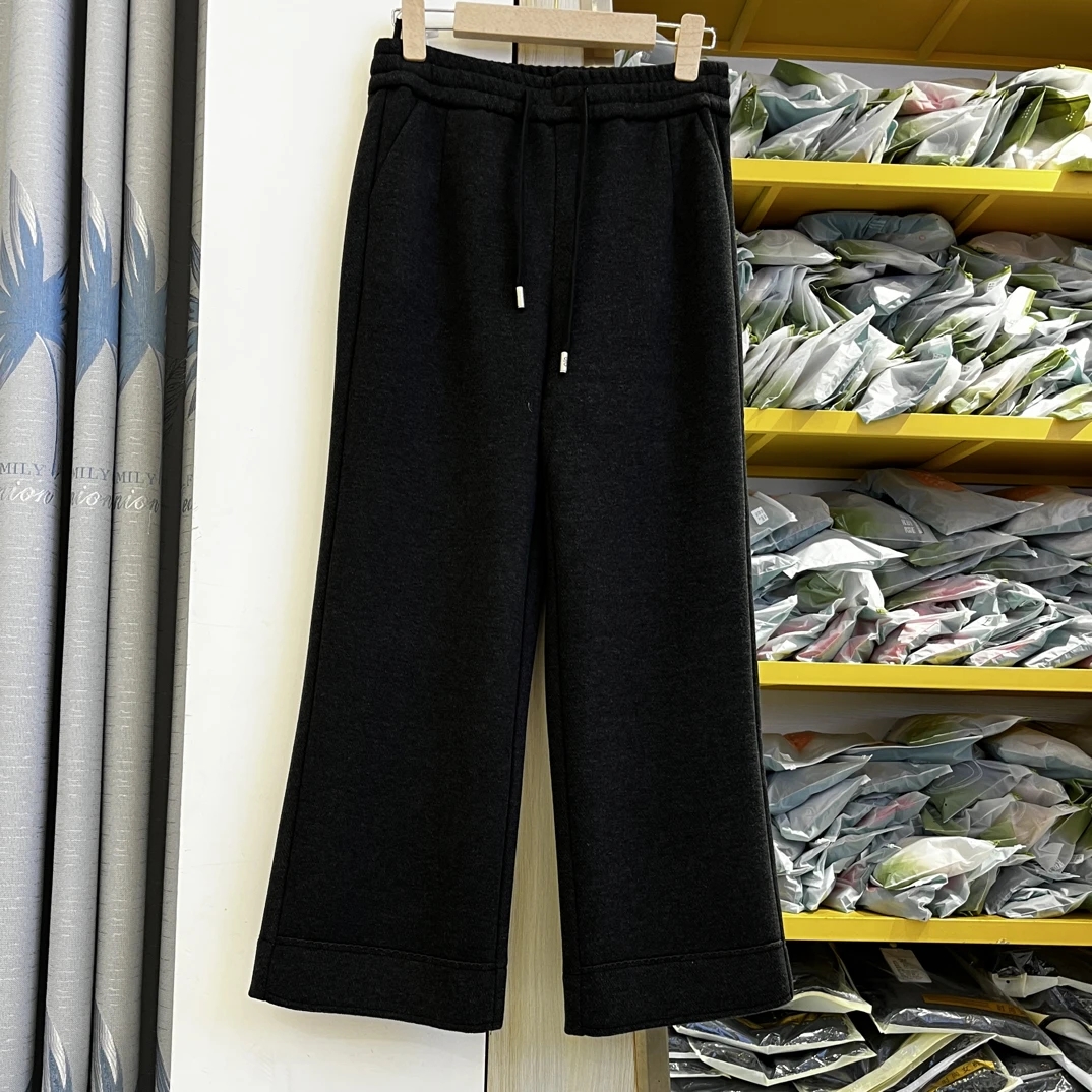 矮个子白搭加绒直筒裤21289