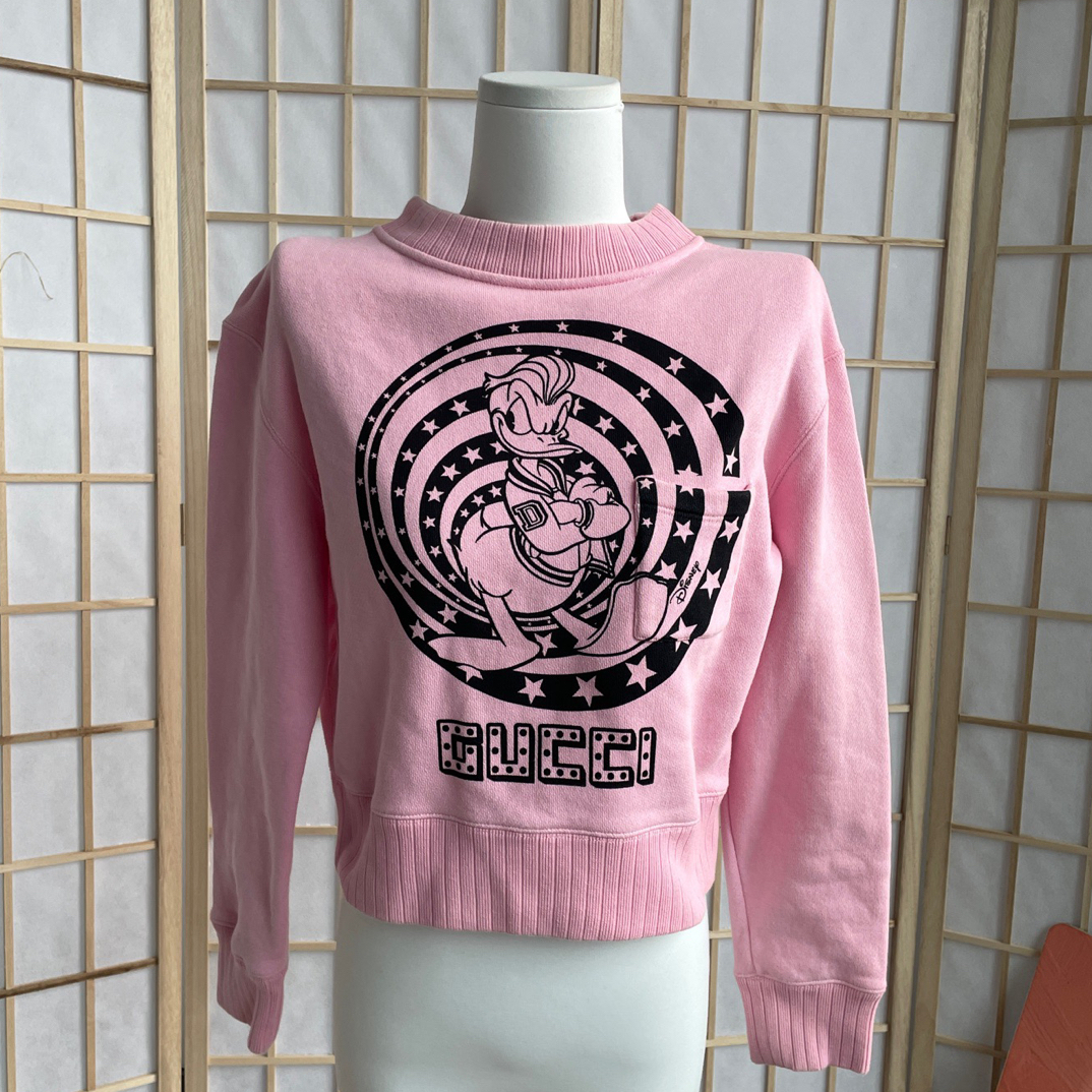 99新 GUCCI/古驰 A10741 Gucci 粉色 卫衣 99新 s码 肩宽45 胸围9