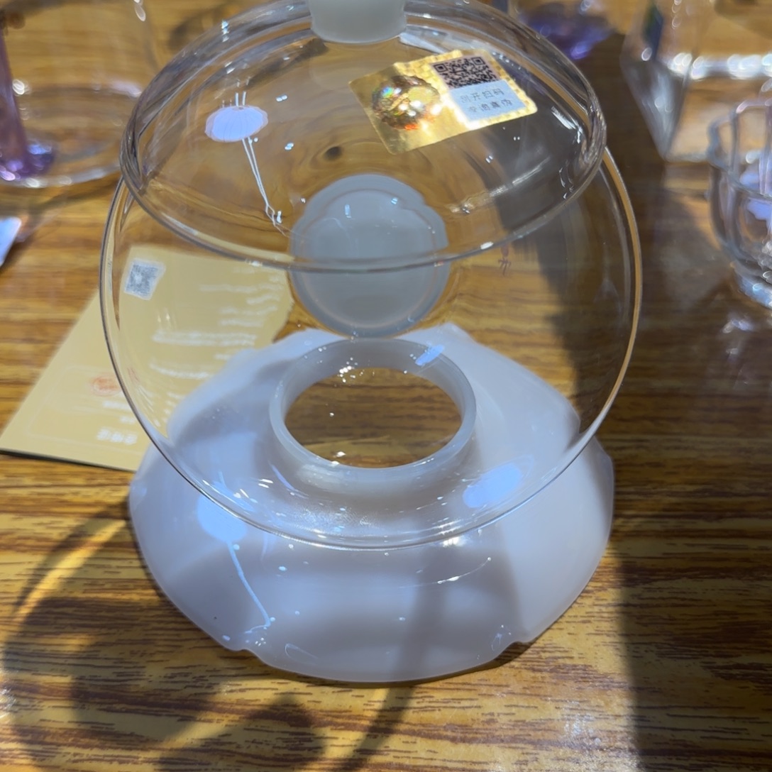 禾器荷叶盖碗白玉色