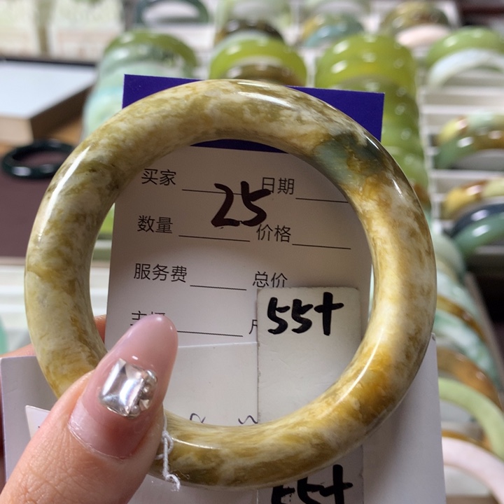 蛇纹石玉手镯未镶嵌25