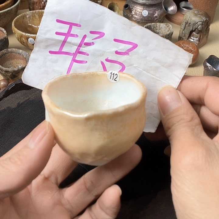 杯手工粗陶、柴烧茶器