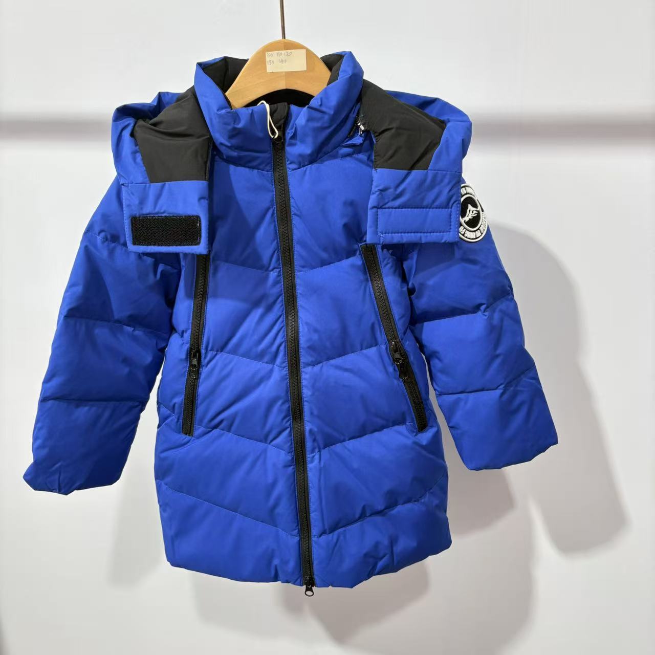 【童】冬季新款蓝色百搭时尚休闲连帽长袖羽绒服 04SN004 24110