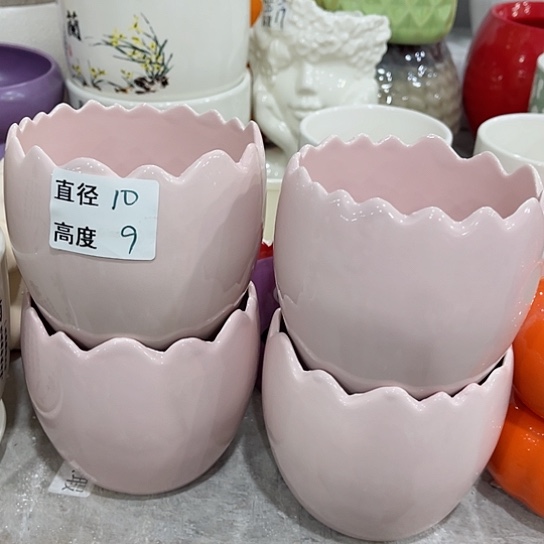 多肉绿植陶瓷花盆9.9包邮，有孔