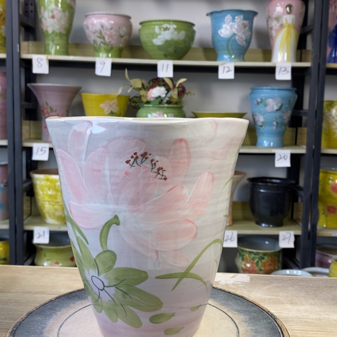 景德镇手工手绘陶瓷花盆