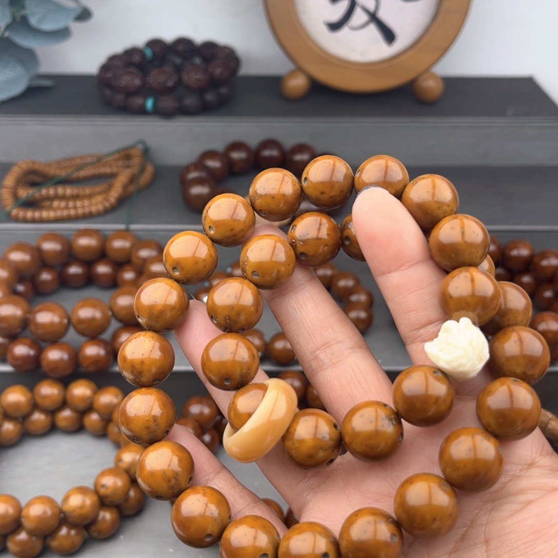 紫金鼠手串半实心光珠双圈手持14