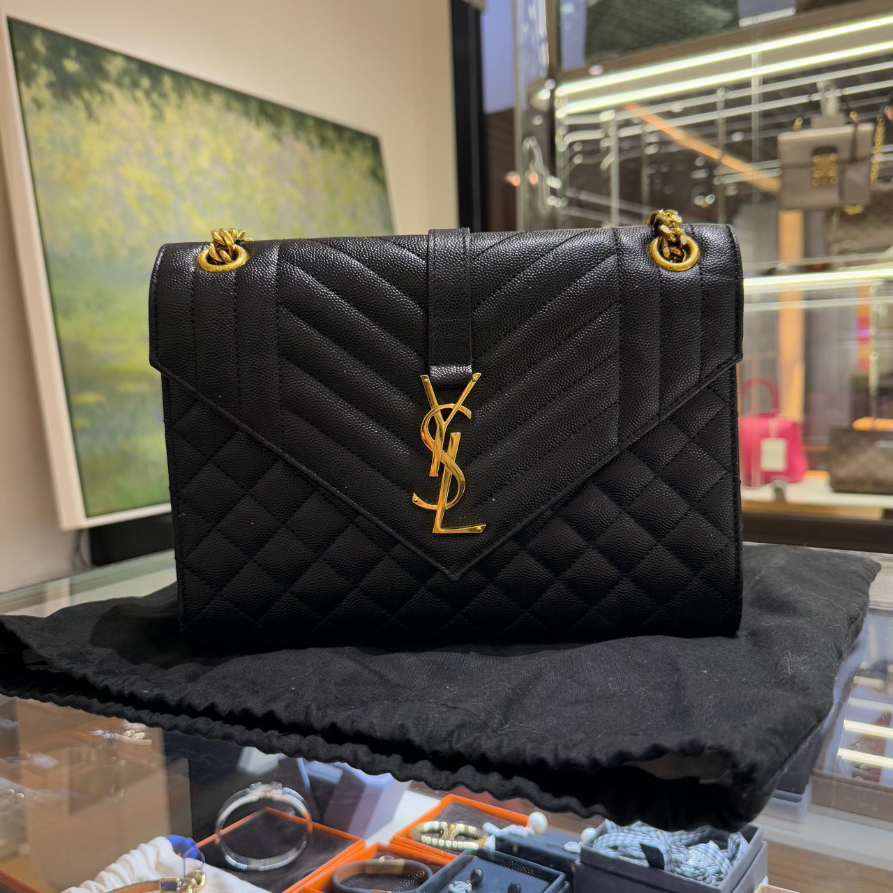 95新 YSL/圣罗兰 12015195/KIKIFIFI/信封包