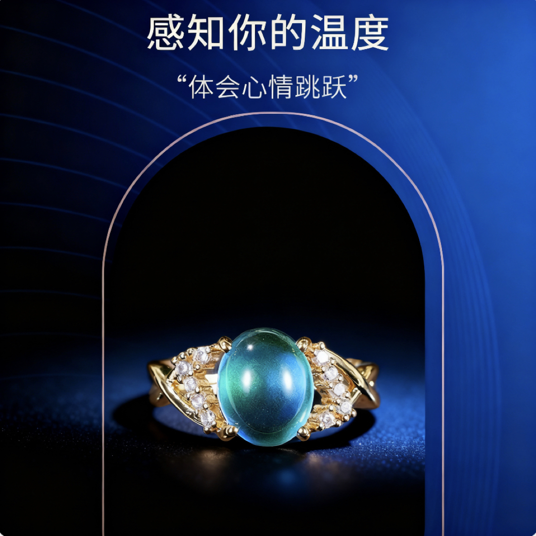 「大熊专属」气质 七色豪镶 感温戒指 -YS-1A