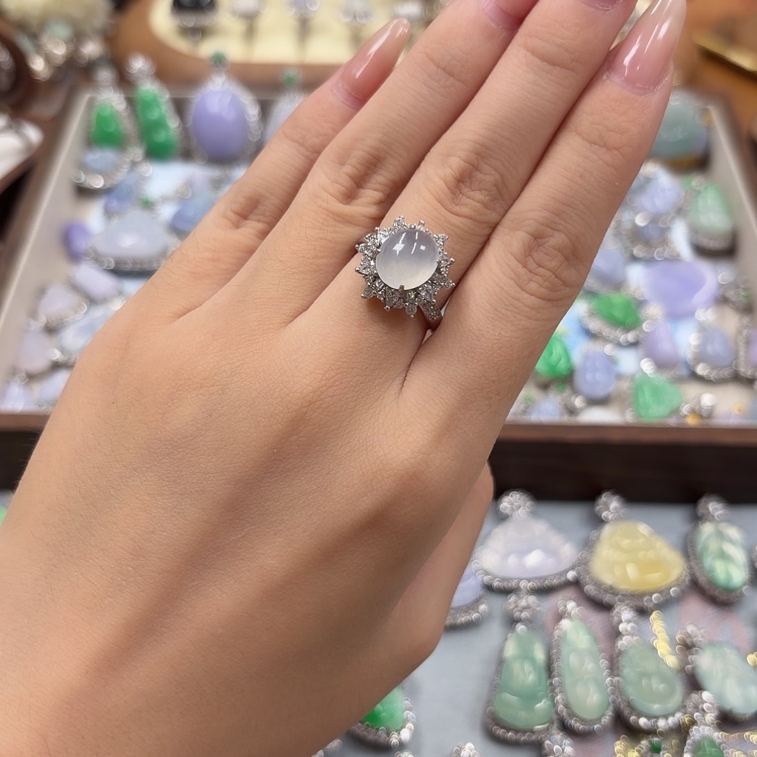 翡翠银S925镶嵌戒指