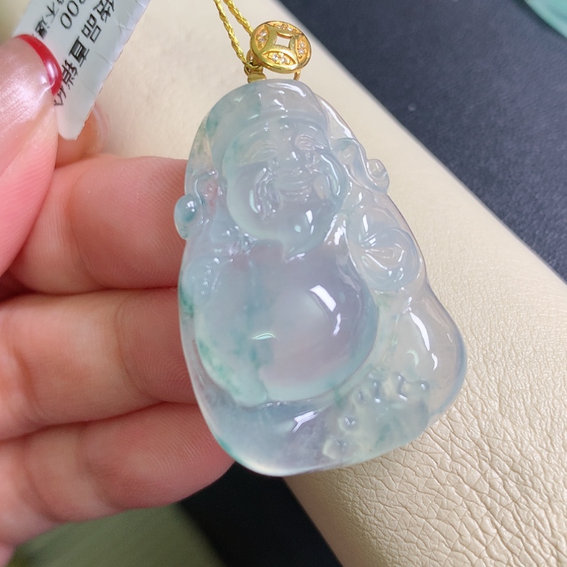 【闪购商品】翡翠颈饰18K金镶嵌财神