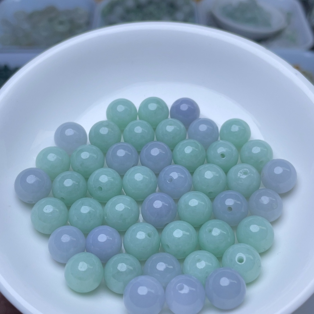 翡翠散珠卡10冰紫绿10个