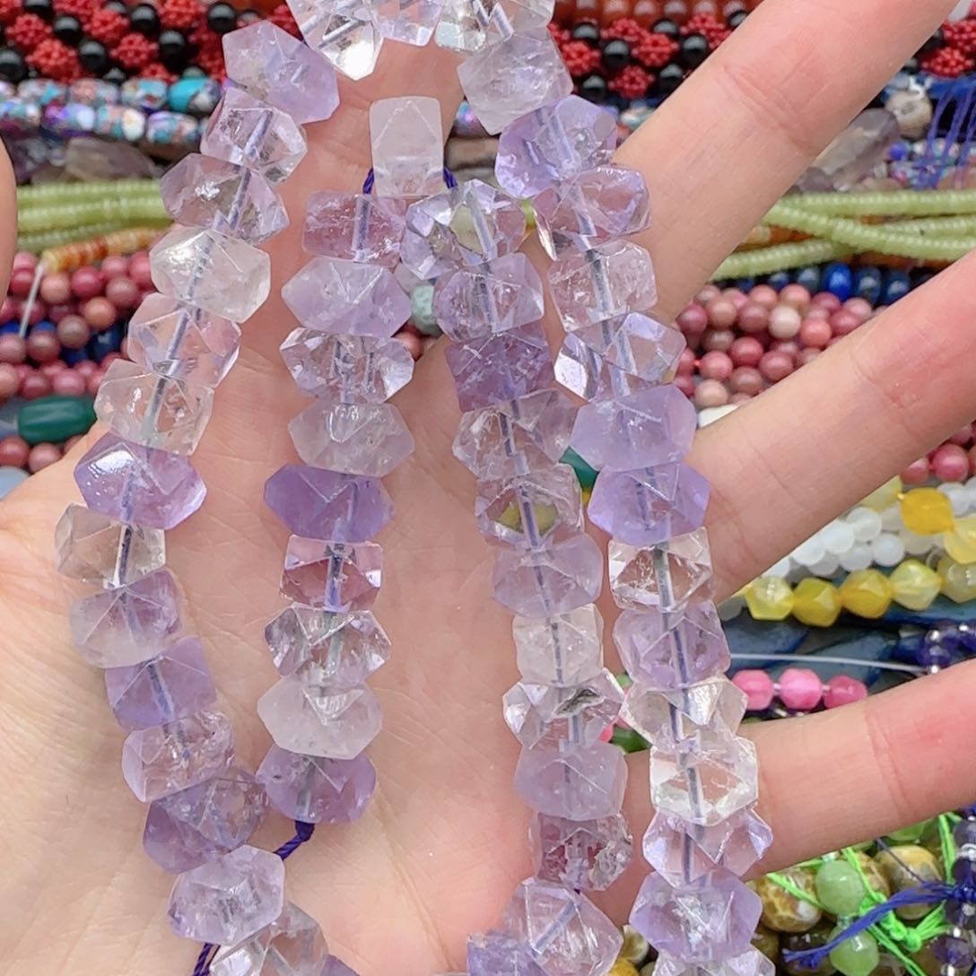 玛瑙/玉髓珠宝半成品未镶嵌紫水晶冲角一条