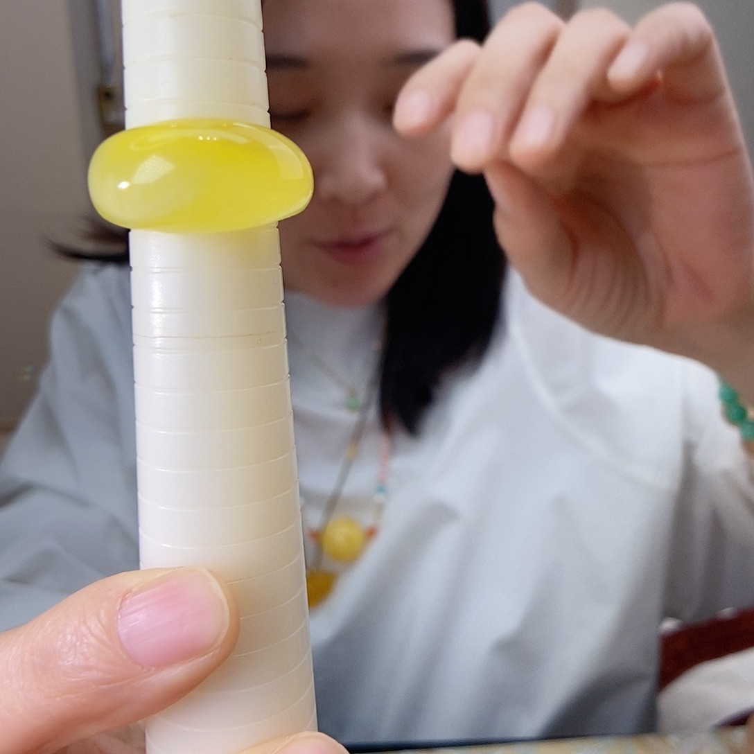 琥珀戒指未镶嵌馒头戒