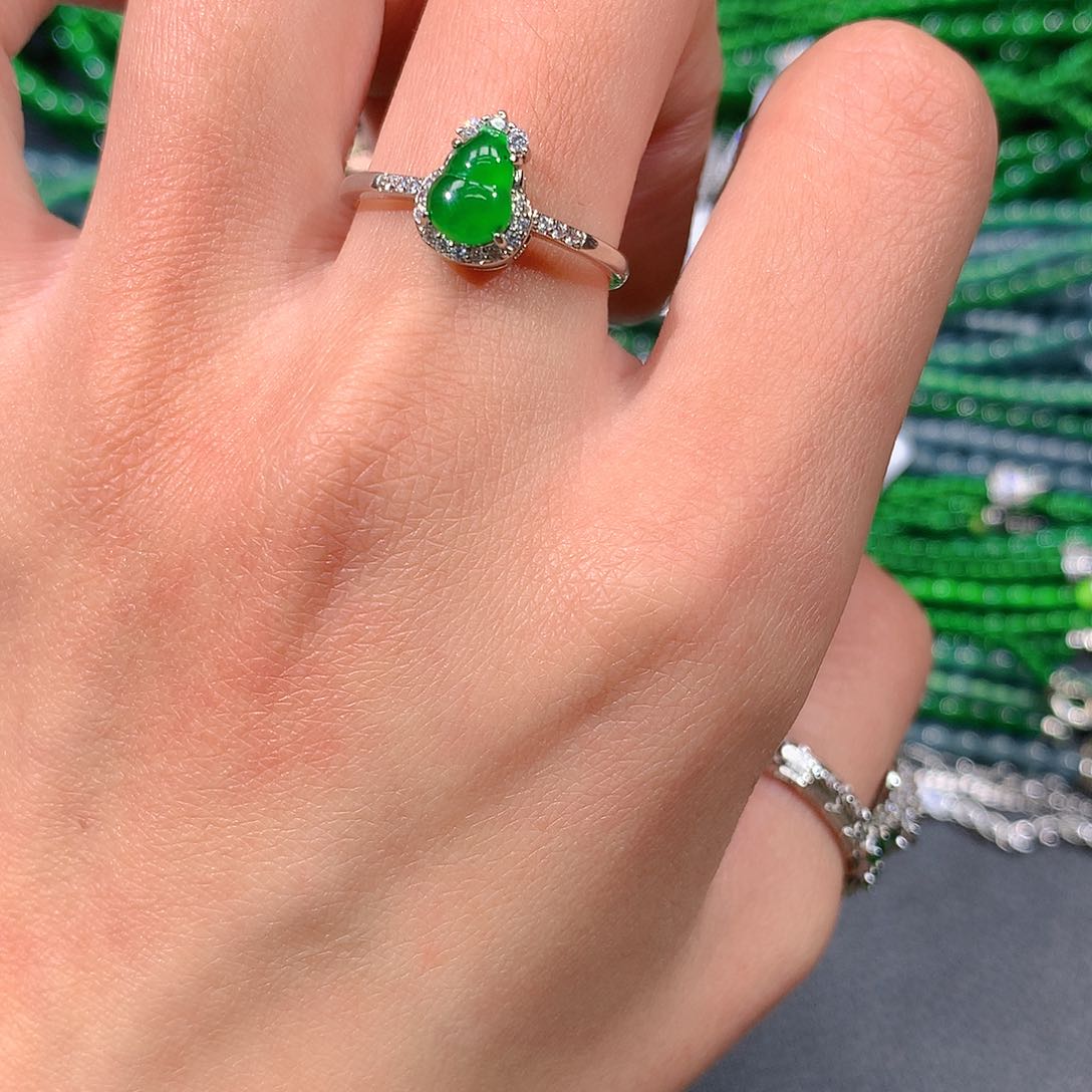 翡翠戒指未镶嵌天然翡翠