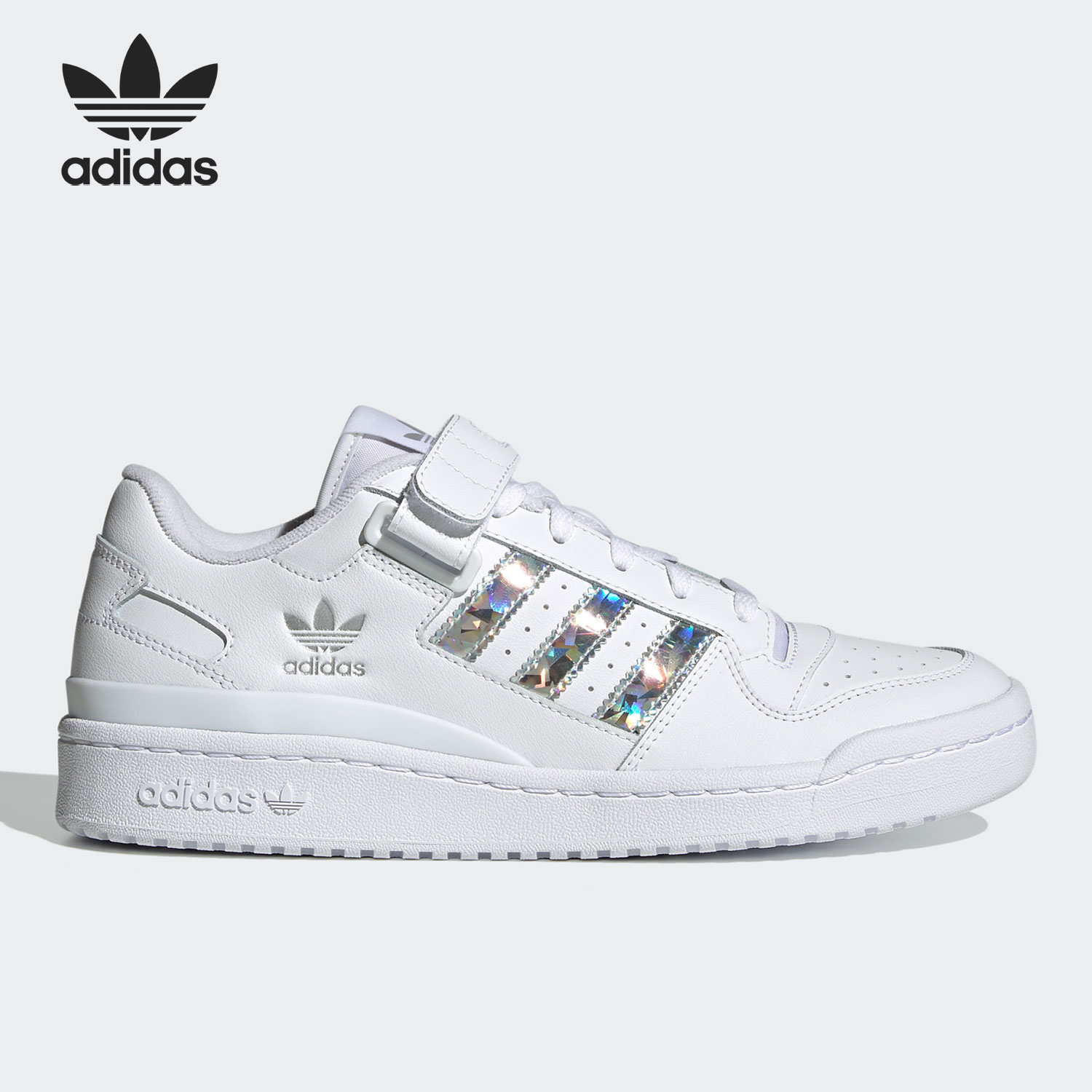 adidas低帮 板鞋 男女同 款白银色 GX0214