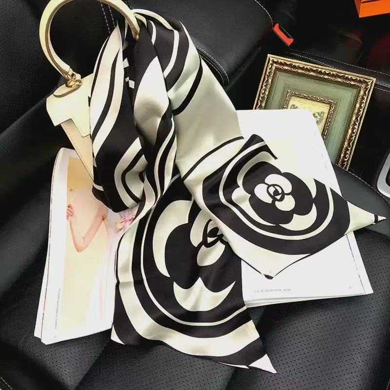 100%桑蚕丝【斜纹山茶花孤品】16x160cm绸尖角飘带