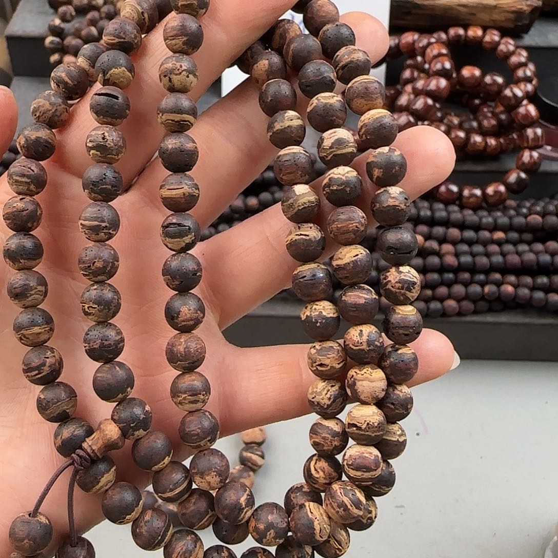 降真香手串/手链0.8×108缅甸黄油黄金甲爆甲