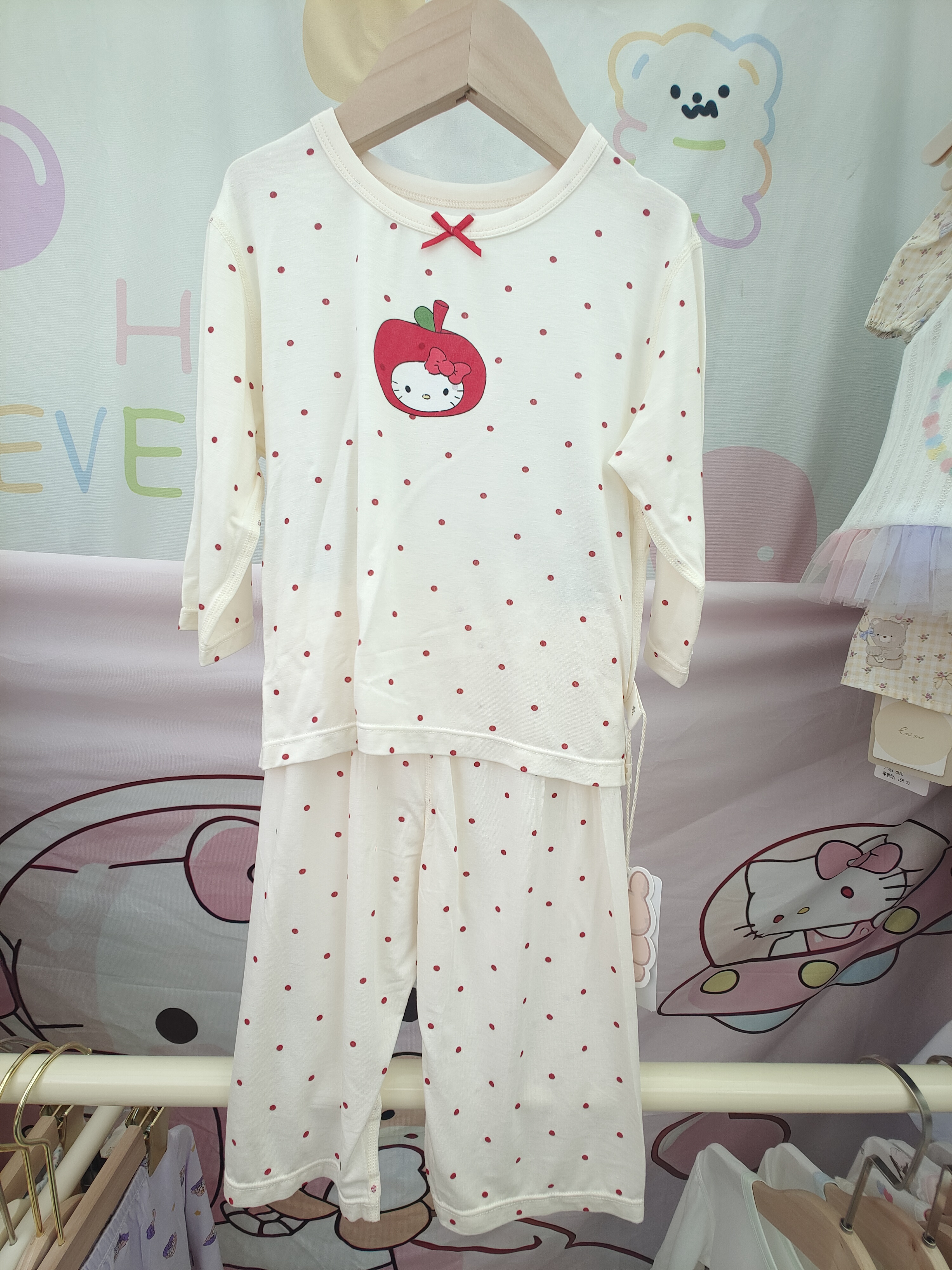 女小童家居服红色波点kt猫