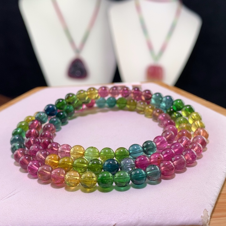 双色碧玺手链未镶嵌