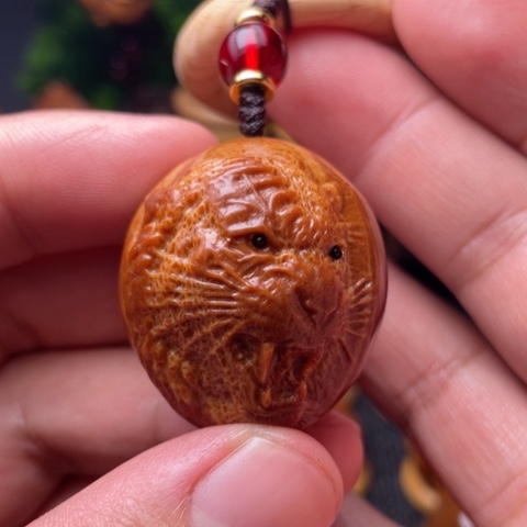 橄榄核手串/手链虎头单子竹环穿配3.4左右