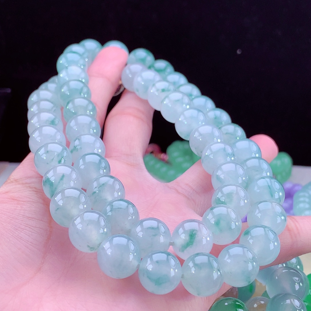 翡翠手链未镶嵌卡12mm