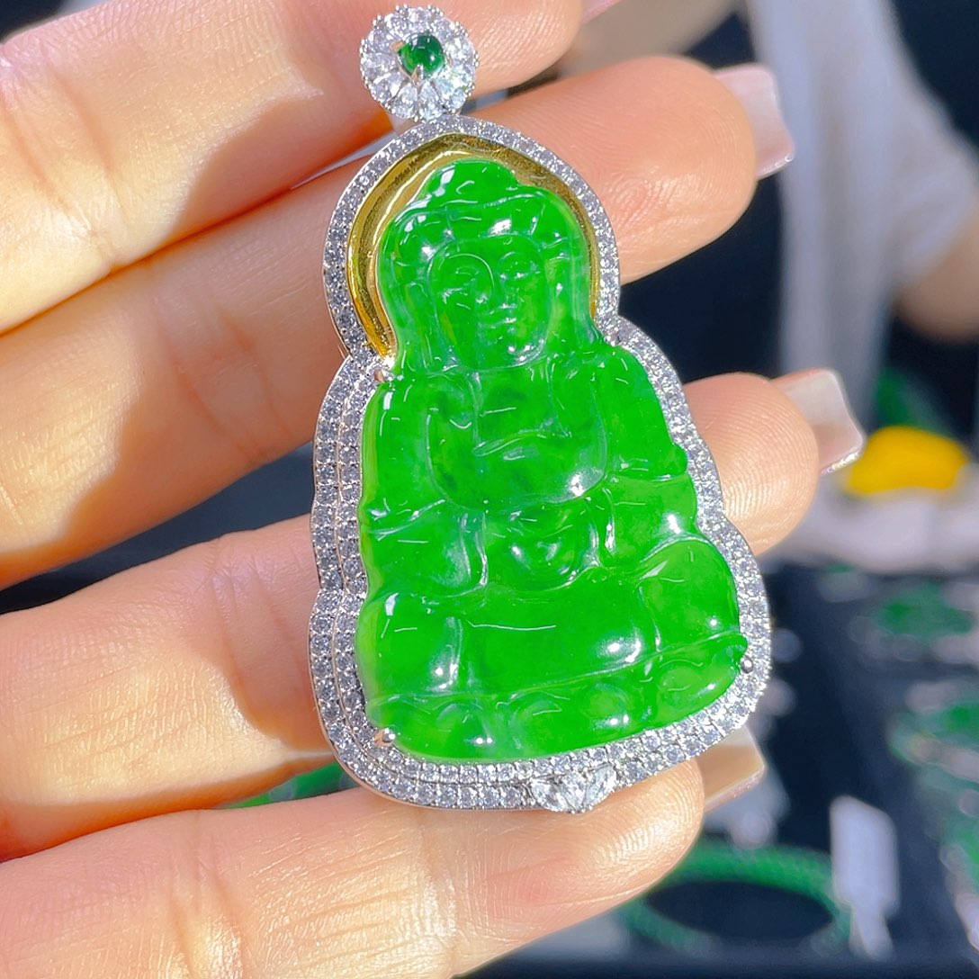 翡翠未镶嵌颈饰天然