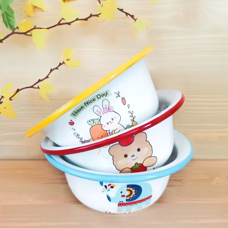 搪瓷碗加厚保鲜碗家用饭碗米饭碗宝宝蒸蛋羹碗耐高温摔不碎