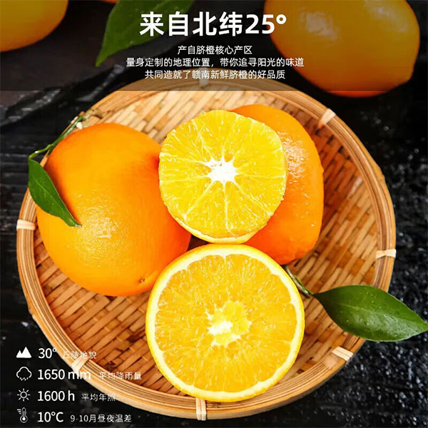 江西正宗赣南脐橙应季好吃水果甜口手剥橙子新鲜现发顺丰包邮江西省