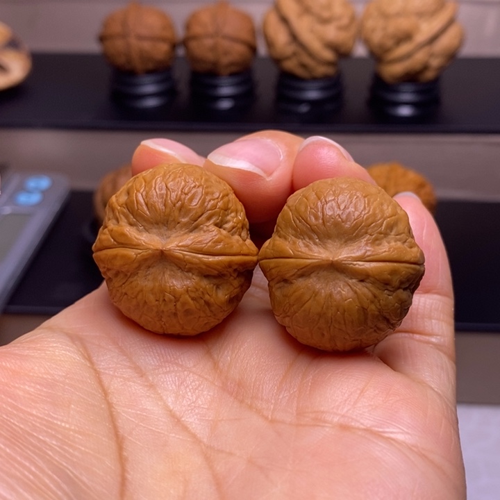 松***馆文玩核桃把件粗筋铁蛋25