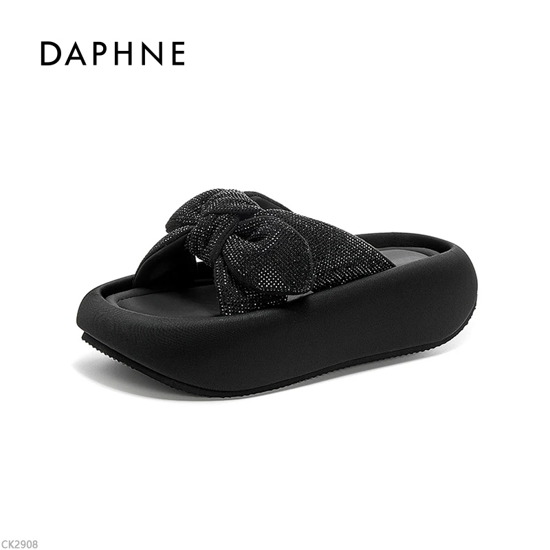 【星河璀璨】达芙妮厚底蝴蝶结2025夏季新款时尚百搭凉拖休闲拖鞋C