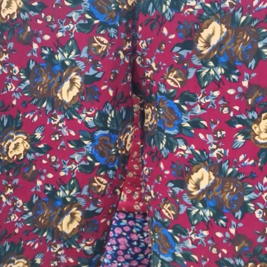 4X暖红色女士棉裤花