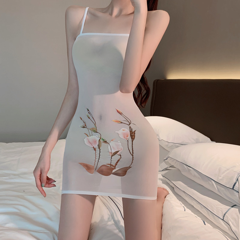 白色包臀裙纯欲吊带裙女紧身修身睡衣网红爆款情侣睡裙趣味搭内衣