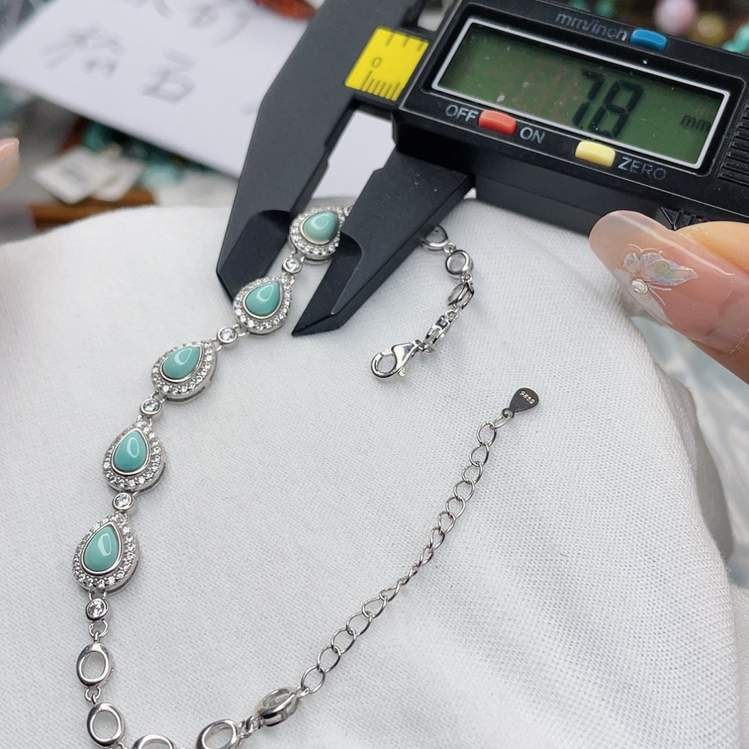 绿松石珠宝奇石银S925镶嵌