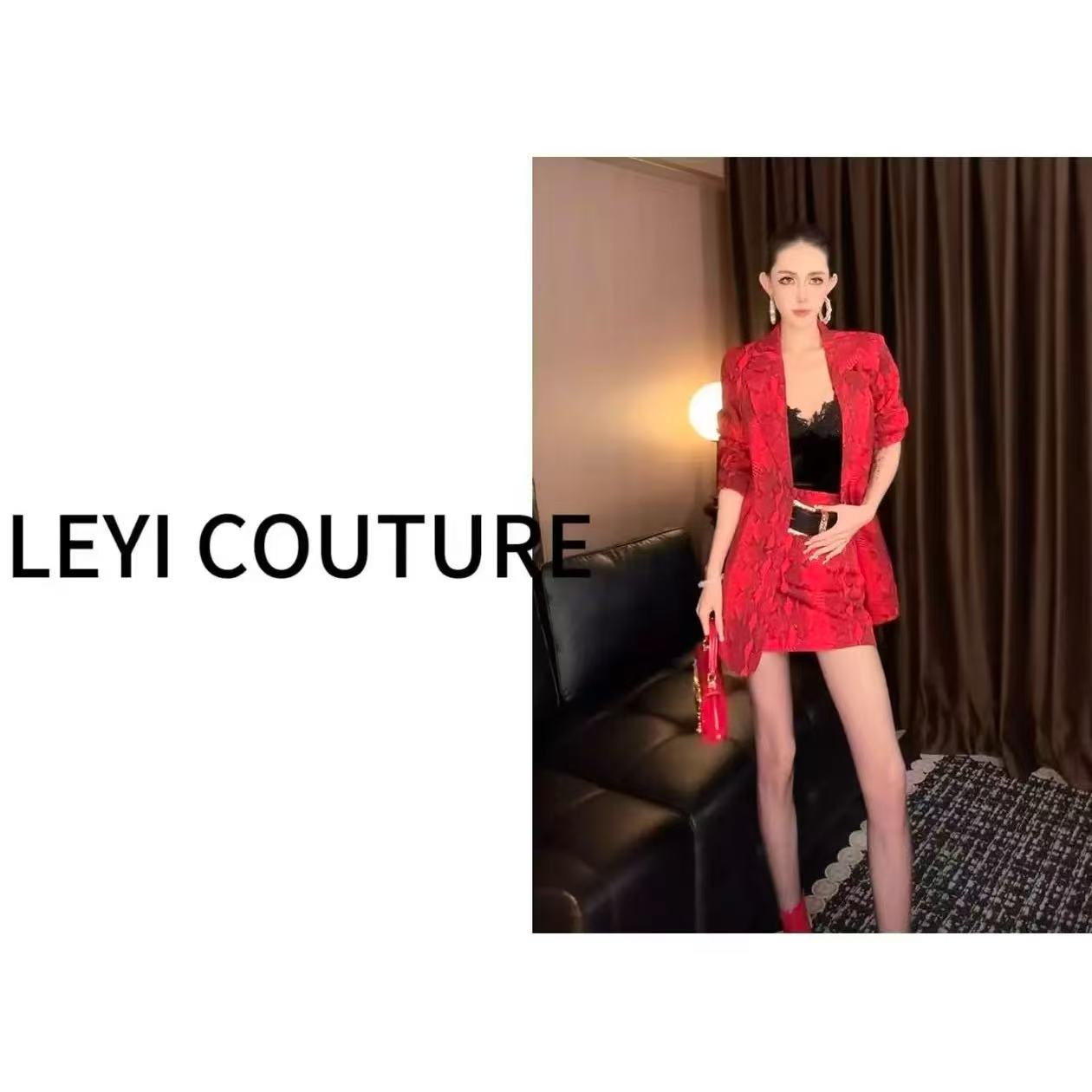 【 LEYI COUTURE】畑畑2025高端气质”法式鳄鱼纹“时尚套装