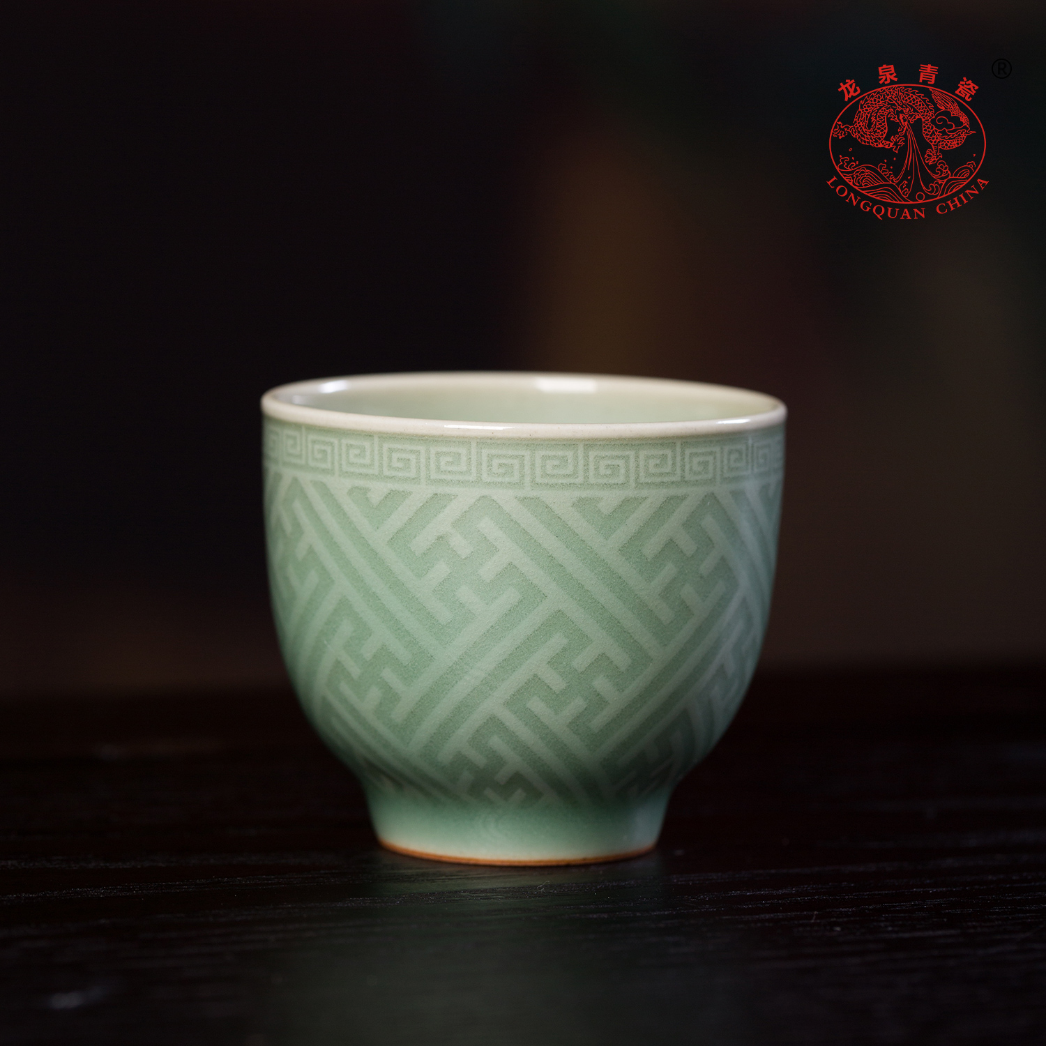 龙泉青瓷主人杯单杯个人喝茶杯子功夫茶具创意陶瓷锦绣品茗杯